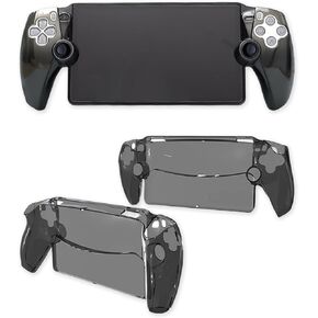 Protective Case for PlayStation Portal, Crystal Cover, PC Shell, Precision-Molded with Heat Dissipation, Anti-Slip/Scratch/Fingerprint, Ergonomic Grip, Lightweight Durable (Smoke Black)