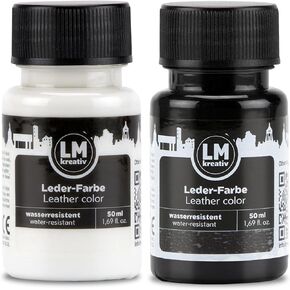 Leather Dye and Shoe Paint Set 3 x 1,69 fl oz - Black, White & Brown - Acrylic Leather Paint for Repairs and Customization – Shoe Painting Kit for Sneakers