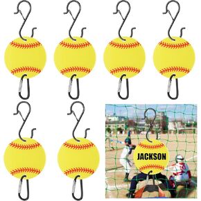 6 PCS Bag Hook للسياج ، خطاف السياج الرياضي ، مقطع أكياس للسياج ، خطافات على ظهره المعدني مع لوح أكريليك ، خطافات السياج لصالح BAT BAT Bottle Loving Gifts (لعبة البيسبول)