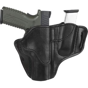 1791 GUNLEATHER P320 Holster, OWB Leather Gun and Magazine Belt Holster. Compatible with Sig P320, SP2022, P227, Beretta, Springfield, HK and Most Large Frame Pistols