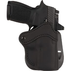 1791 GUNLEATHER P320c Paddle Holster - Optic Ready OWB CCW Leather Holster for Belts - Right Handed - HK VP9sk, P2000, 45c, SIG P229c and Most compacts w. Rails