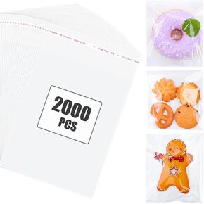 Cookie Bags 200 Pcs, Clear Cellophane Bags 4x6 Inch, Self Sealing Cellophane Bags for Cookie Packaging, Cookie Bags with Seal for Bakery Packaging and Gifts