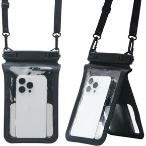 Waterproof Phone Pouch, Floating IPX8 Waterproof Case for iPhone 16/15/14/13 Pro Max, Galaxy S24/S23, Universal Cell Phone Dry Bag for Beach, Cruise, Pool, Travel Essentials (1 Pack) Black