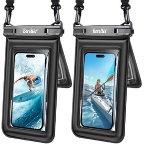 Floating Waterproof Phone Pouch - 2 Pack IPX8 Waterproof Phone Bag with Double Space, Waterproof Phone Case with Lanyard for iPhone 16 15 14 13 Pro Max Galaxy S24+ S23, Beach Cruise Ship Essentials