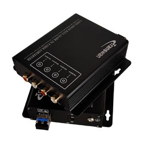 4 Ch RCA Audio Over Fiber Extender to 20 Kilometers SM Fiber / 2 Kilometers MM Fiber, Line-Level Unbalanced Analog RCA Audio to Optic Fiber, with SFP Module