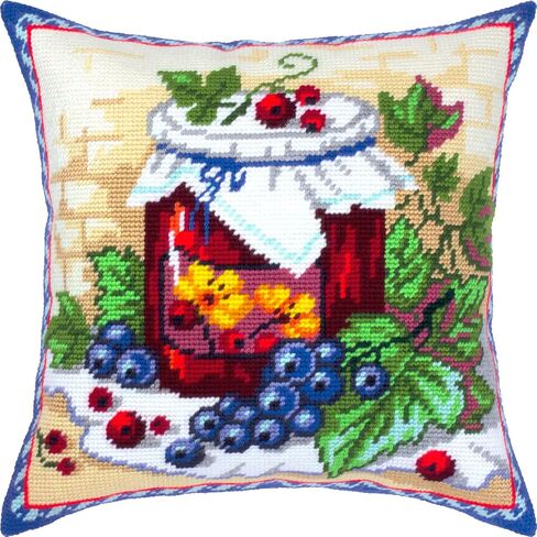 BRVSK Still Life Needlepoint Kit للبالغين والمبتدئين - مزاج الخريف 16 ″ × 16 ″ مع تصميم مطبوع واضح ودقيق على قماش القطن ؛ يتضمن 2 إبرًا ، غزلًا ، ورسمًا سهلاً للقراءة in Saudi Arabia