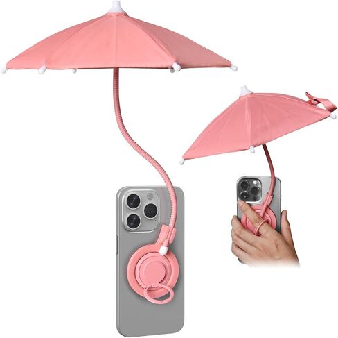 TDTOK Magnetic Phone Umbrella For Sun with Universal Adjustable Phone Ring, Outdoor Anti-Reflective Magnetic Cell Phone Umbrella Sun Shade for iPhone 16 15 14 13 12 Pro Max in Saudi Arabia