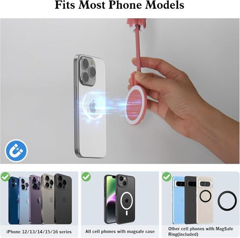 TDTOK Magnetic Phone Umbrella For Sun with Universal Adjustable Phone Ring, Outdoor Anti-Reflective Magnetic Cell Phone Umbrella Sun Shade for iPhone 16 15 14 13 12 Pro Max in Saudi Arabia