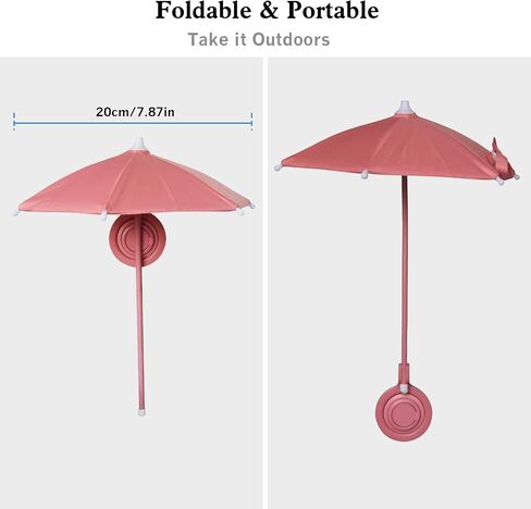 TDTOK Magnetic Phone Umbrella For Sun with Universal Adjustable Phone Ring, Outdoor Anti-Reflective Magnetic Cell Phone Umbrella Sun Shade for iPhone 16 15 14 13 12 Pro Max in Saudi Arabia