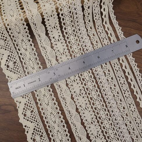 Idongcai Ribbon Lace Lace Lace Lace Trim Crochet Cotton Cotton Edge لزينة زفاف الزفاف ، حزمة عيد الميلاد DIY Sewing Craft ، 2 ياردة لكل منهما ، 10 أنماط (لون مختلط 20 ياردة) in Kuwait