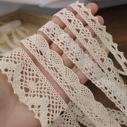 Idongcai Ribbon Lace Lace Lace Lace Trim Crochet Cotton Cotton Edge لزينة زفاف الزفاف ، حزمة عيد الميلاد DIY Sewing Craft ، 2 ياردة لكل منهما ، 10 أنماط (لون مختلط 20 ياردة) in Kuwait