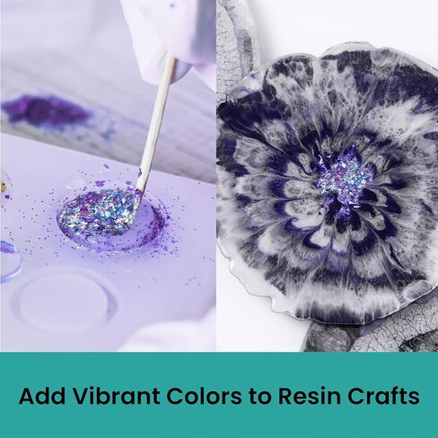 Resiners Crushed Glass for Resin Craft ، 24 لونًا من الزجاج القزحيات القزحيات اللامعة الزجاجية المكسورة للحرف اليدوية ، والرقائق الكريستالية راتنجات الحشو لفنون الأظافر DIY Case Jewelry Making Decoration in Kuwait