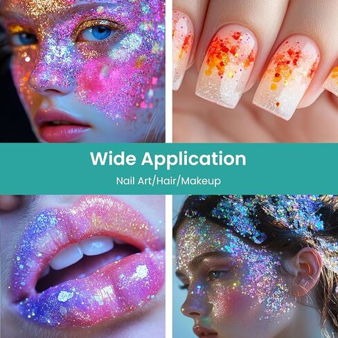 Resiners Crushed Glass for Resin Craft ، 24 لونًا من الزجاج القزحيات القزحيات اللامعة الزجاجية المكسورة للحرف اليدوية ، والرقائق الكريستالية راتنجات الحشو لفنون الأظافر DIY Case Jewelry Making Decoration in Kuwait