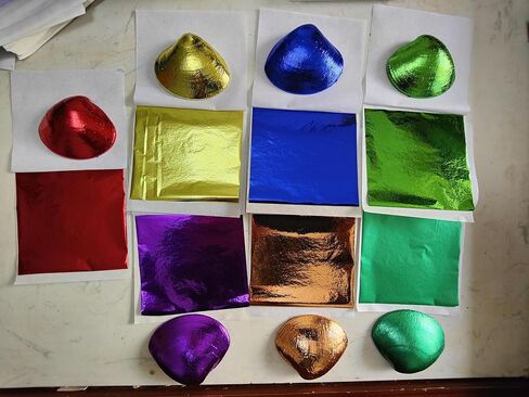 Gold Foil Leaf 7 Colors 100 or 700 Sheets Metal Leaf Foil for Arts Decoration,DIY Crafts,Paintings,Nails,Furniture Decoration,3.15 by 3.15 Inches Gold Leaf Sheets (7 Colors Mixed 700 Sheets) in Saudi Arabia