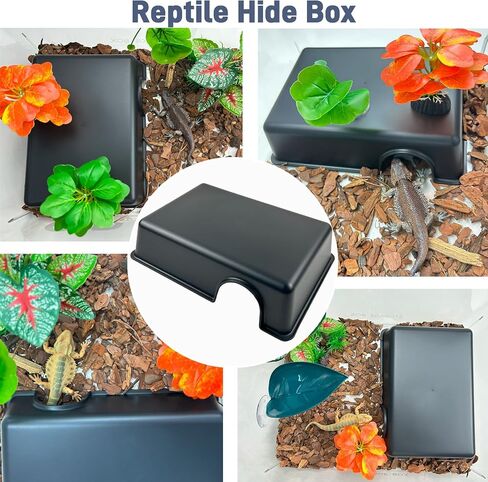 Durable Large Snake Hide for Reptile, Ball Python Hide, Leopard Gecko Hide, Bearded Dragon Hide, Easy to Clean Reptile Hides Cave for Tank, Enclosure & Terrarium (9.45" x 6.89" x 2.17") in Saudi Arabia
