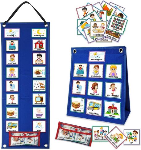 Visual Schedule Chart for Kids,Daily Routine Chart for Toddlers with 70 Cards,Autism Learning Materials Kids for Home in Saudi Arabia