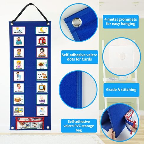Visual Schedule Chart for Kids,Daily Routine Chart for Toddlers with 70 Cards,Autism Learning Materials Kids for Home in Saudi Arabia