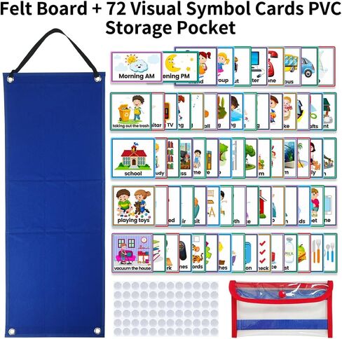 Visual Schedule Chart for Kids,Daily Routine Chart for Toddlers with 70 Cards,Autism Learning Materials Kids for Home in Saudi Arabia