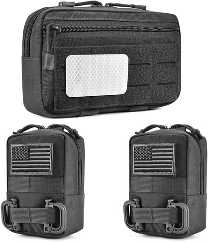 3 Pack Tactical Molle Admin Pouch, EDC Tool Pouch Bag Horizontal Modular Pouches, Utility Tool Pouch with Molle Accessories in Saudi Arabia