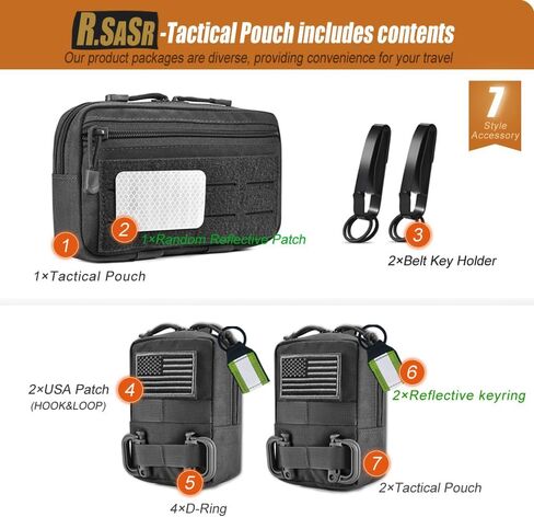 3 Pack Tactical Molle Admin Pouch, EDC Tool Pouch Bag Horizontal Modular Pouches, Utility Tool Pouch with Molle Accessories in Saudi Arabia