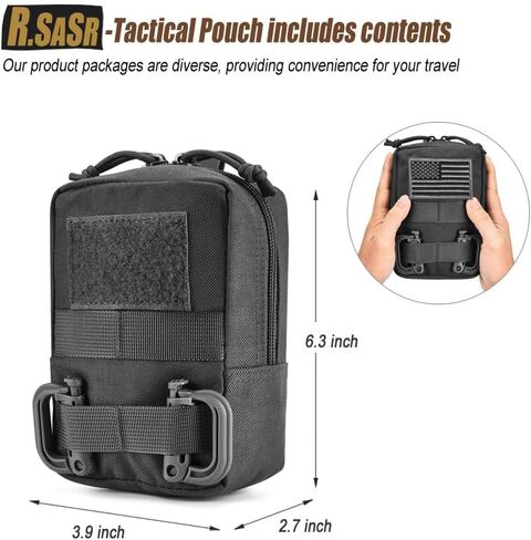 3 Pack Tactical Molle Admin Pouch, EDC Tool Pouch Bag Horizontal Modular Pouches, Utility Tool Pouch with Molle Accessories in Saudi Arabia