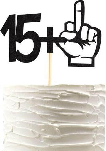 39 +1 Black Glitter Cake Topper - 40th Birthday Party Decorations - Funny Forty Years Old Birthday Party Supplies in Kuwait