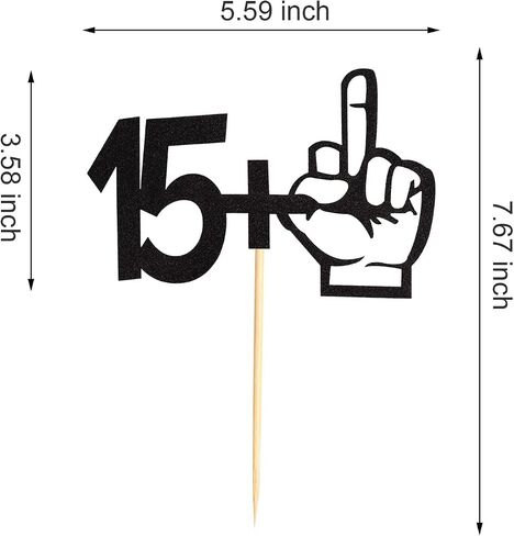 39 +1 Black Glitter Cake Topper - 40th Birthday Party Decorations - Funny Forty Years Old Birthday Party Supplies in Kuwait