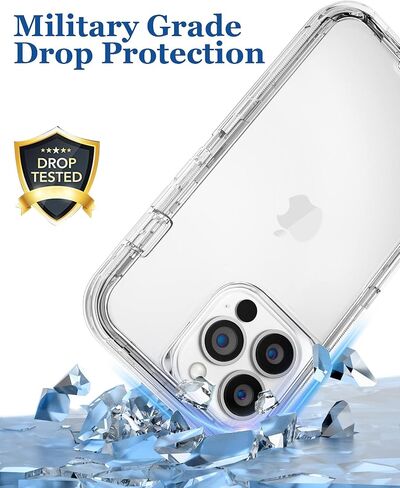 JGS for iPhone 14 Pro Case 6.1", Military Grade 3 in 1 Heavy Duty Shockproof/Drop Proof Case with 2 PCS Tempered Glass Screen Protector, Includes Holster Clip Kickstand (Black Green) in Saudi Arabia
