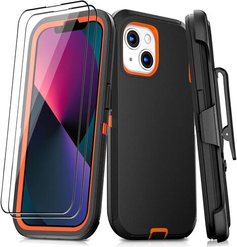 JGS for iPhone 14 Pro Case 6.1 "، الصف 3 العسكري في 1 حالة إثبات صدمية/إسقاط شديدة التحمل مع حامي شاشة زجاجي مقسّرتين ، تشمل حافظة مقطع Kickstand (أخضر أسود) in Kuwait