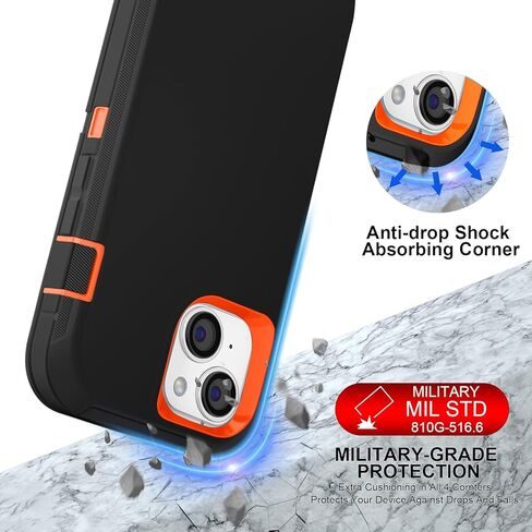 JGS for iPhone 14 Pro Case 6.1 "، الصف 3 العسكري في 1 حالة إثبات صدمية/إسقاط شديدة التحمل مع حامي شاشة زجاجي مقسّرتين ، تشمل حافظة مقطع Kickstand (أخضر أسود) in Kuwait