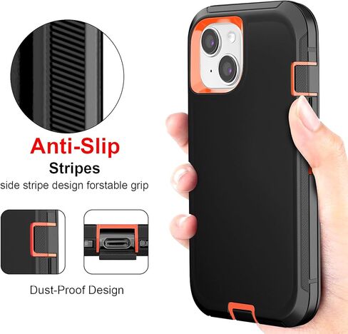 JGS for iPhone 14 Pro Case 6.1 "، الصف 3 العسكري في 1 حالة إثبات صدمية/إسقاط شديدة التحمل مع حامي شاشة زجاجي مقسّرتين ، تشمل حافظة مقطع Kickstand (أخضر أسود) in Kuwait