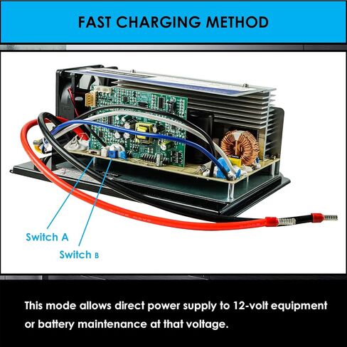 WAVLINK 55Amp RV Power Converter, 120V AC to 12V DC Battery Charger with 3 Smart Charging Modes, 13V-16.5V Adjustable Operating Range, Multi-Stage Charging Assembly for Lithium and Lead Acid Batteries in Saudi Arabia
