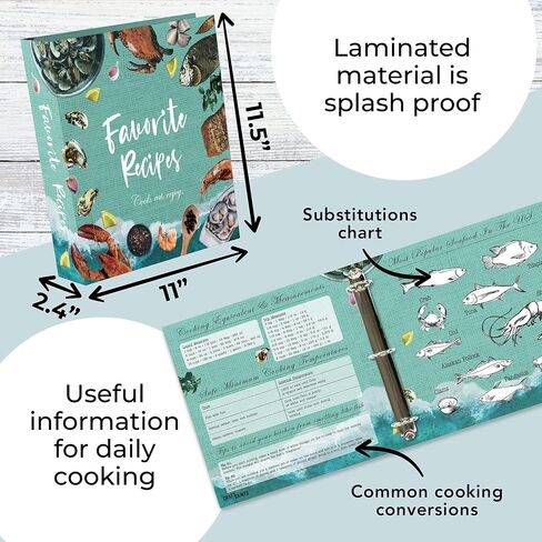CraftSaints Recipe Binder 8.5x11, 3 Ring DIY Cookbook Binder Kit 12 Dividers & 25 Plastic Sleeves & 25 Recipe Pages & 36 Labels, Recipe Books Binder, Recipe Organizer Binder Kit, Recipe Book (Bakery) in Saudi Arabia