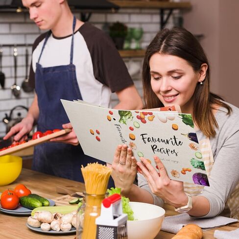 CraftSaints Recipe Binder 8.5x11, 3 Ring DIY Cookbook Binder Kit 12 Dividers & 25 Plastic Sleeves & 25 Recipe Pages & 36 Labels, Recipe Books Binder, Recipe Organizer Binder Kit, Recipe Book (Bakery) in Kuwait