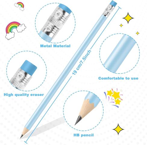 Ainiv 60 Pieces Half Pencils Baby Shower Pencils, 4 Inch Sharpened Pencils with Erasers Pencils for Baby Shower Presharpened Pencils Woodcase Pencils for Baby School Golf Office Supplies in Saudi Arabia
