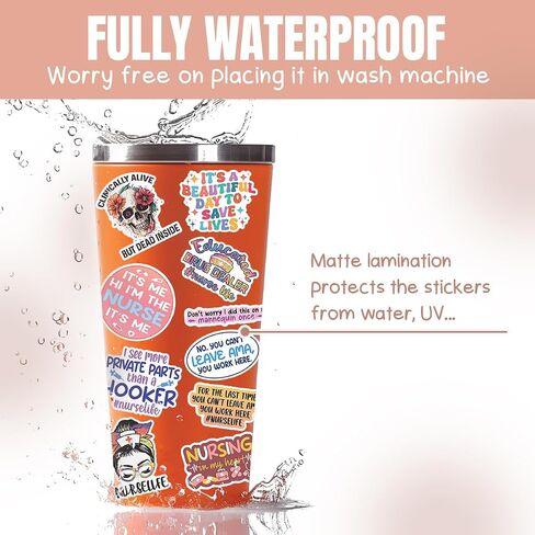 (10pcs) Nurse Stickers Nursing Medical Funny Nurse Doctor Heathcare Nursing School Funny Gifts Multiple Different Design, Waterproof, UV- Resistant, Suitable for Tumbler, Laptop, Car, Truck in Saudi Arabia