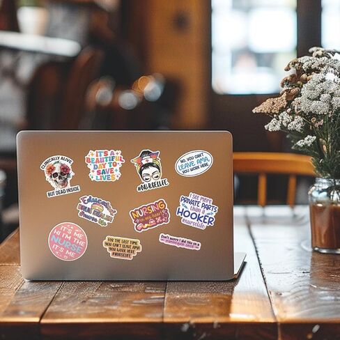 (10pcs) Nurse Stickers Nursing Medical Funny Nurse Doctor Heathcare Nursing School Funny Gifts Multiple Different Design, Waterproof, UV- Resistant, Suitable for Tumbler, Laptop, Car, Truck in Saudi Arabia