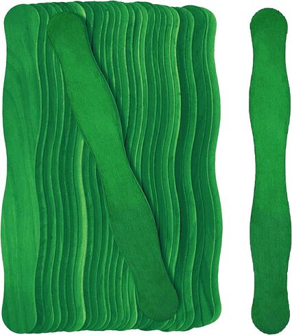 Mandala Crafts Natural Fan Handles Sticks for Fan Wedding Programs - Wavy Wooden Sticks 8 Inch Craft Sticks Bidding Auction Paddles - 100 Jumbo Popsicles Sticks for Crafts in Saudi Arabia