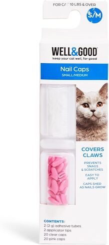 Well & Good Pink & Clear Cat Nail Caps Medium in Saudi Arabia