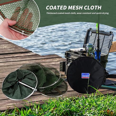 Portable Foldable Fish Basket, Fishing Net Cage for Live Fish for Saltwater Freshwater Pier Fishing Baskets in Saudi Arabia