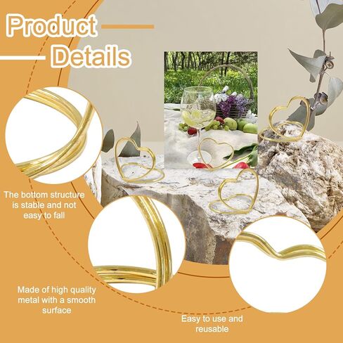 60 Pack Gold Place Card Holder - Round Shape Table Place Cards Holder - Mini Table Card Photo Picture Holders for Wedding Party Birthday Office in Kuwait