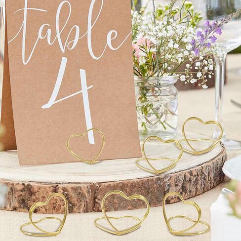 60 Pack Gold Place Card Holder - Round Shape Table Place Cards Holder - Mini Table Card Photo Picture Holders for Wedding Party Birthday Office in Kuwait