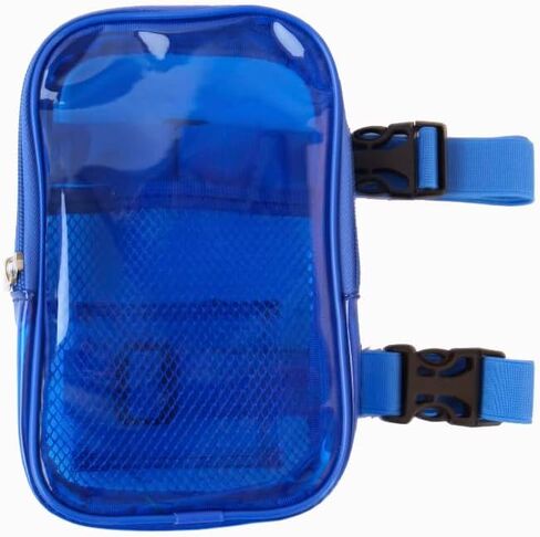 Thigh Bag| Leg Harness |Waist Pouch| Clear Colorful Carnival Bag for Hiking Travel| Fanny Pack with adjustable straps and buckles|4 in1 convertible design| Clear (Black) in Kuwait