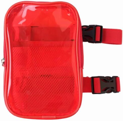 Thigh Bag| Leg Harness |Waist Pouch| Clear Colorful Carnival Bag for Hiking Travel| Fanny Pack with adjustable straps and buckles|4 in1 convertible design| Clear (Black) in Kuwait