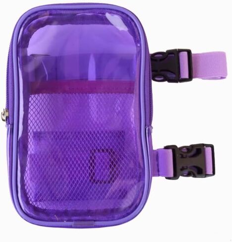 Thigh Bag| Leg Harness |Waist Pouch| Clear Colorful Carnival Bag for Hiking Travel| Fanny Pack with adjustable straps and buckles|4 in1 convertible design| Clear (Black) in Kuwait