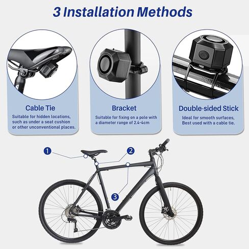 Cruxer Bike Alarm USB Rechargeable with Mount, Electric Bike Alarm with Remote Motion,Wireless Bicycle Security Anti Theft System,Waterproof Vibration Alarm for Ebike Motorcycle Scooter Car (1 Pack) in Kuwait