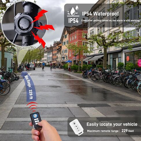 Cruxer Bike Alarm USB Rechargeable with Mount, Electric Bike Alarm with Remote Motion,Wireless Bicycle Security Anti Theft System,Waterproof Vibration Alarm for Ebike Motorcycle Scooter Car (1 Pack) in Kuwait