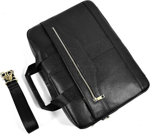 حقائب جلدية مقاس 15.6 بوصة، حقائب كمبيوتر محمول، حقائب عمل، حقيبة مكتب للسفر، حقيبة يد للكمبيوتر، حقيبة كتف للرجال (3316-بني) in Kuwait