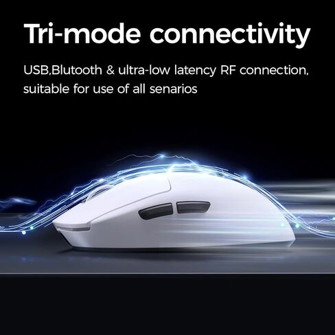A7 Ultra Wireless Gaming Mouse, Tri-Mode Connection, 59 Grams, PAW3950 42K DPI Sensor, Wired/Wireless Dual 8K Polling, 130 Hour Battery Life - Blue in Kuwait