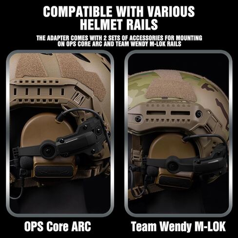 Tactical Helmet ARC Rail Adapter Accessories Headphones Holder with COMTAC 3 Headsets OPS Core ARC and Team Wendy M LOK Rail in Kuwait